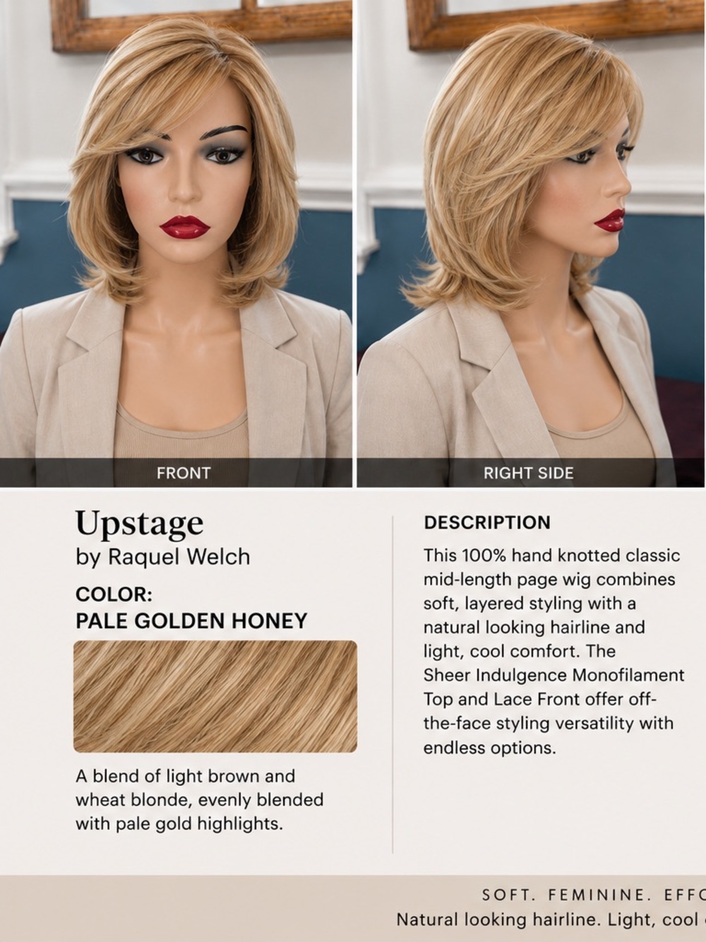 Upstage by Raquel Welch—100% HSND TIED — in Pale Golden Honey